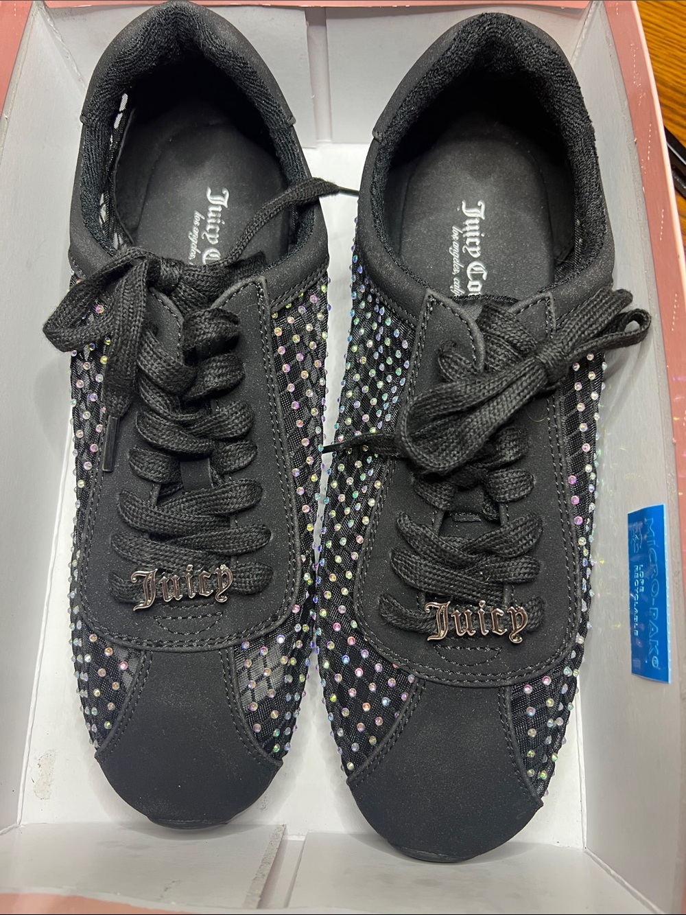 Juicy Couture Black Sneaker with Multicolor Crystal Accents